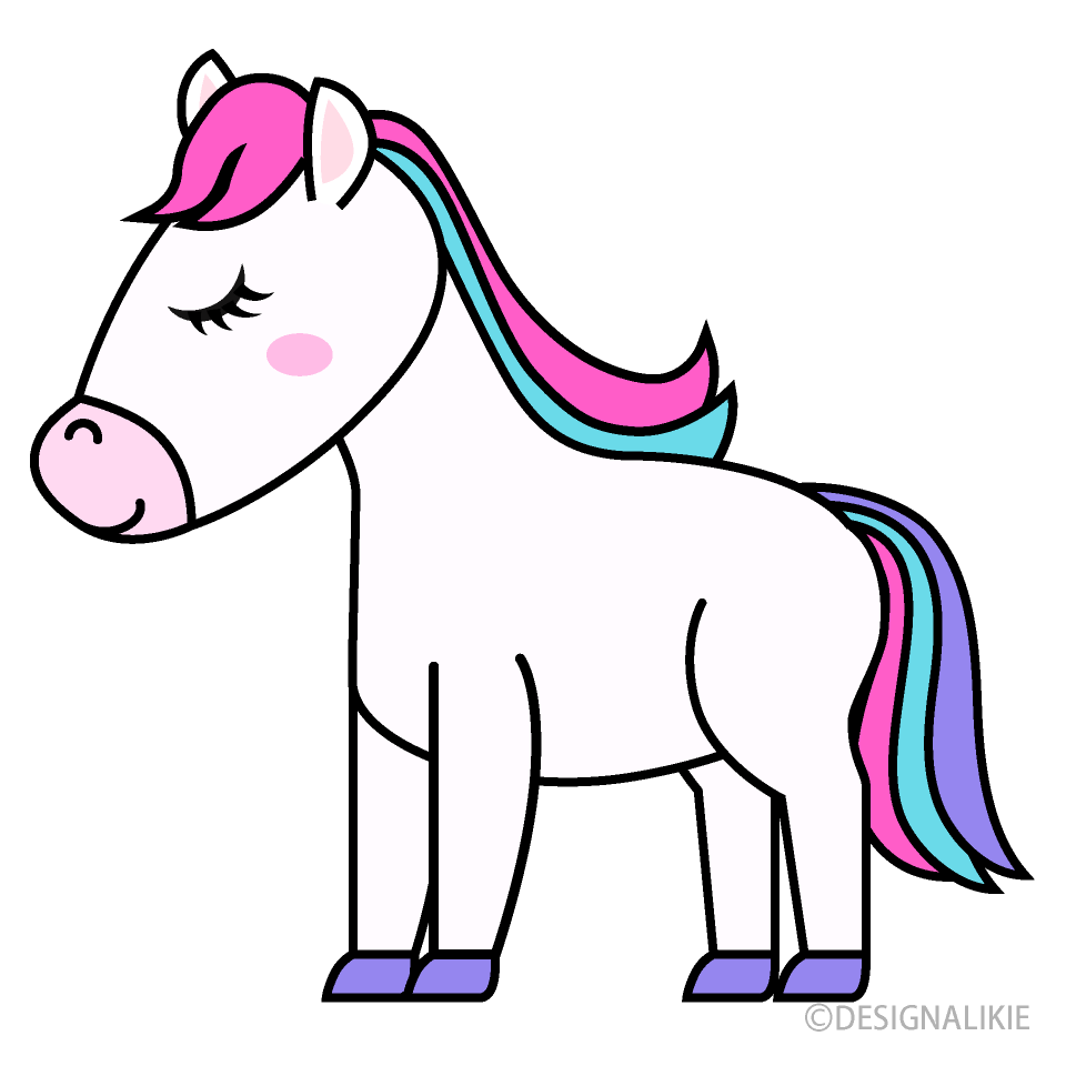 眠るかわいい白馬