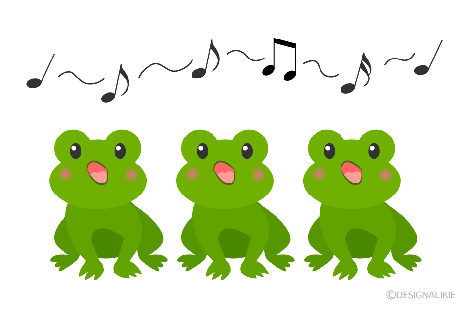 カエルの合唱の無料イラスト素材 イラストイメージ
