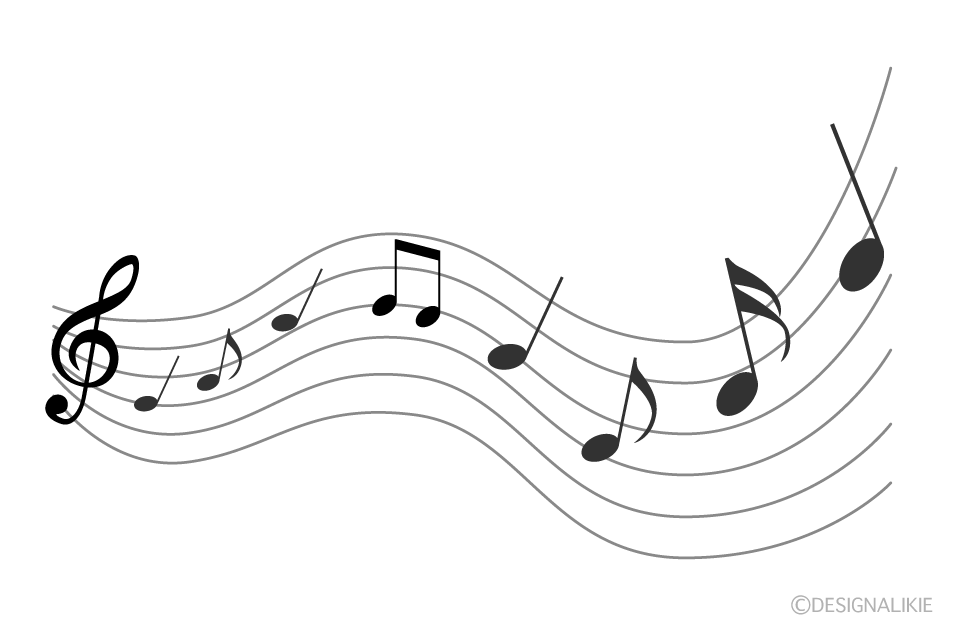 音楽が広がる音符の無料イラスト素材 イラストイメージ