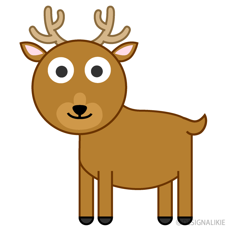 鹿キャラクターイラストのフリー素材 イラストイメージ
