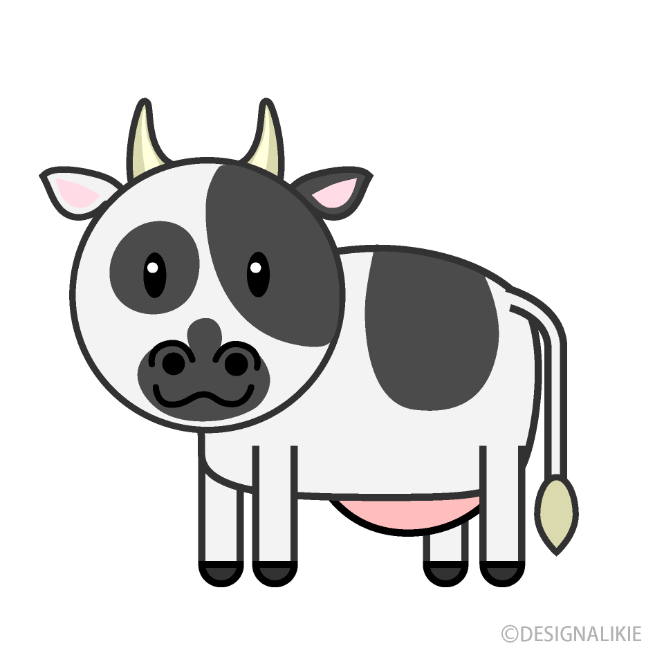 可愛い牛キャラクターの無料イラスト素材 イラストイメージ