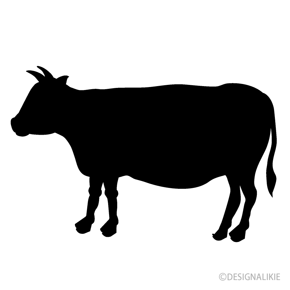 牛シルエットイラストのフリー素材 イラストイメージ