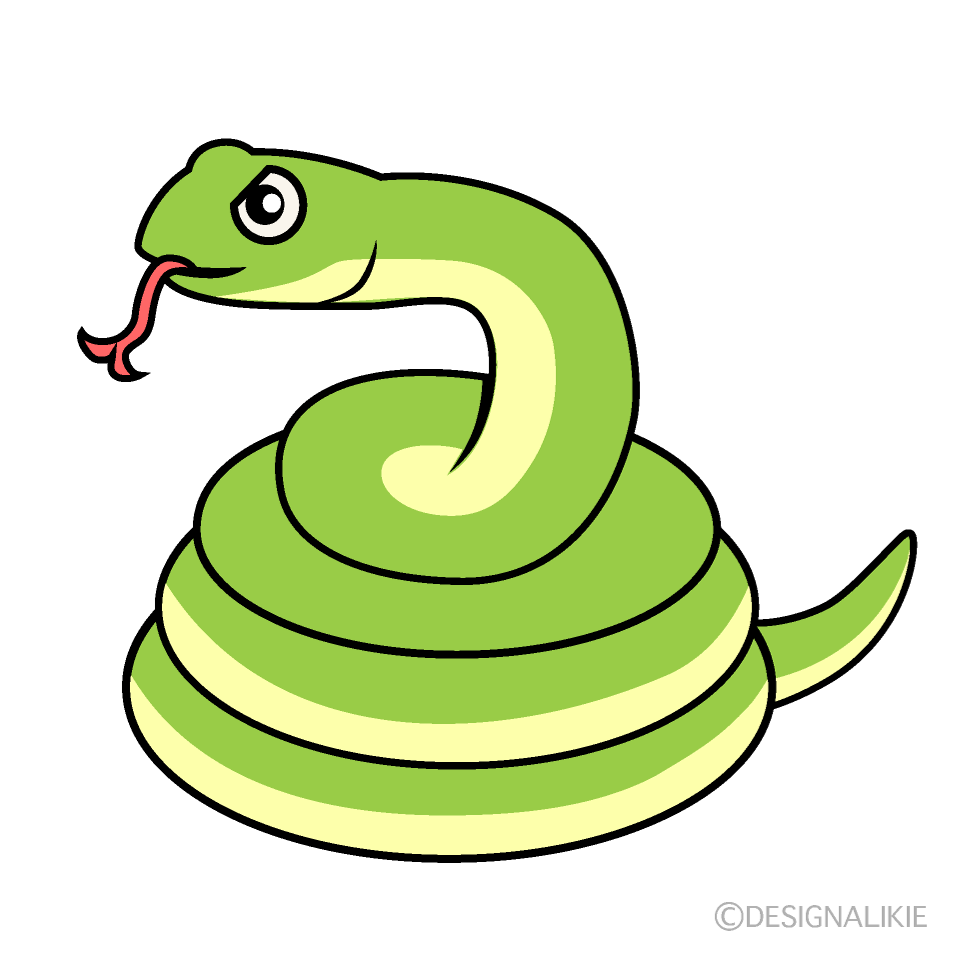 とぐろを巻くヘビの無料イラスト素材 イラストイメージ