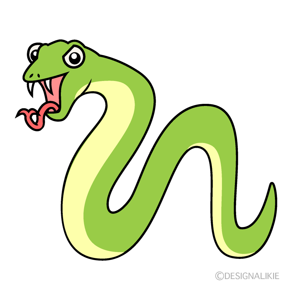 獲物を狙う蛇の無料イラスト素材 イラストイメージ