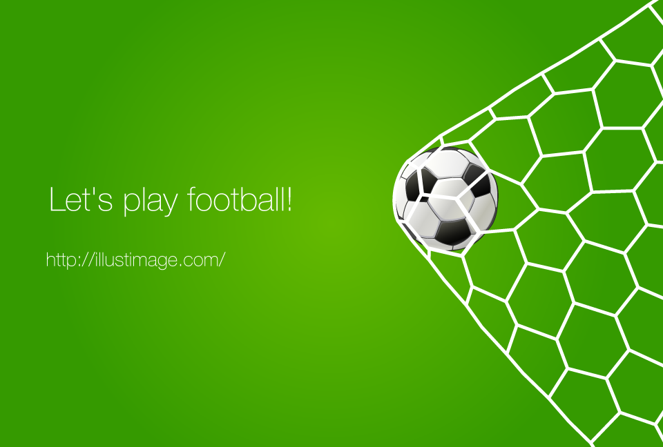 ゴールネットに刺さるサッカーボールの無料イラスト素材 イラストイメージ