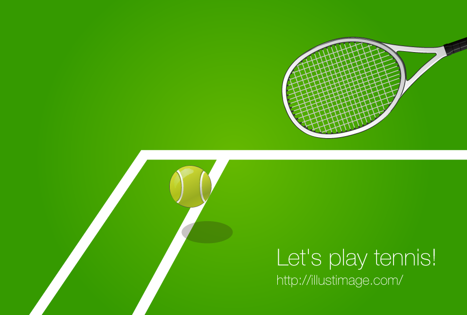 テニスボールとラケットの無料イラスト素材 イラストイメージ