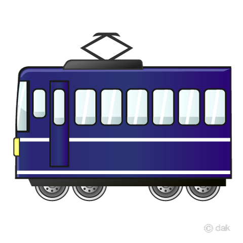 ブルートレインの電車イラストのフリー素材 イラストイメージ