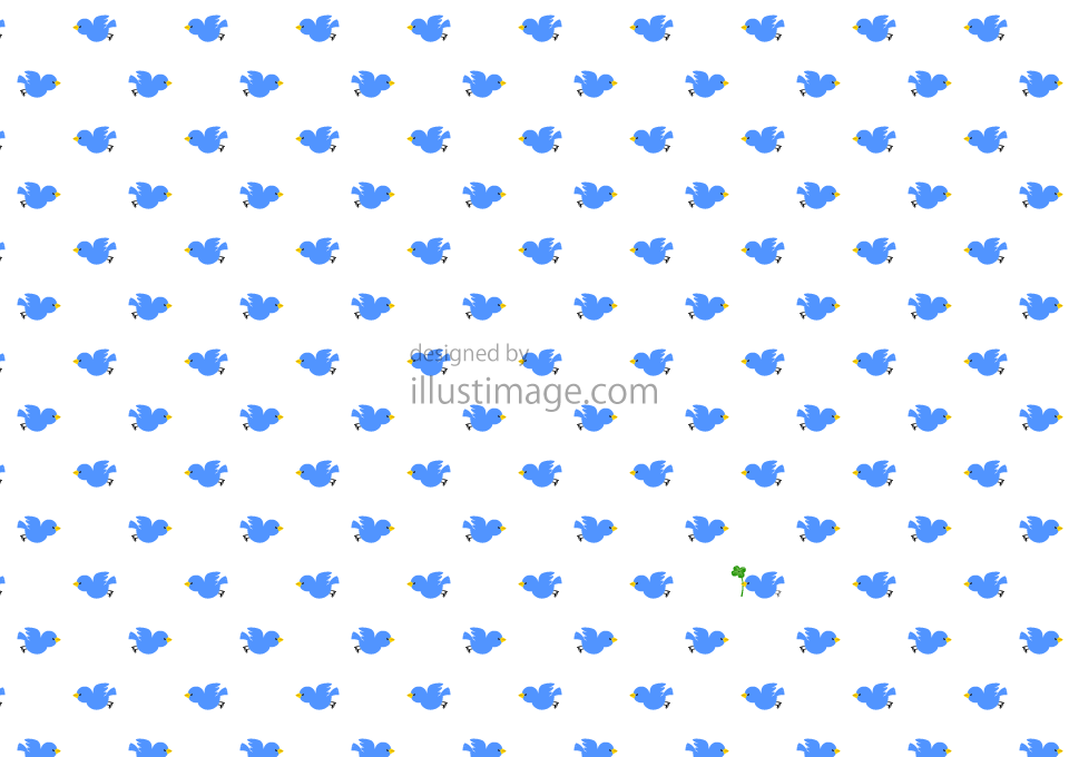青い小鳥パターンの壁紙の無料イラスト素材 イラストイメージ
