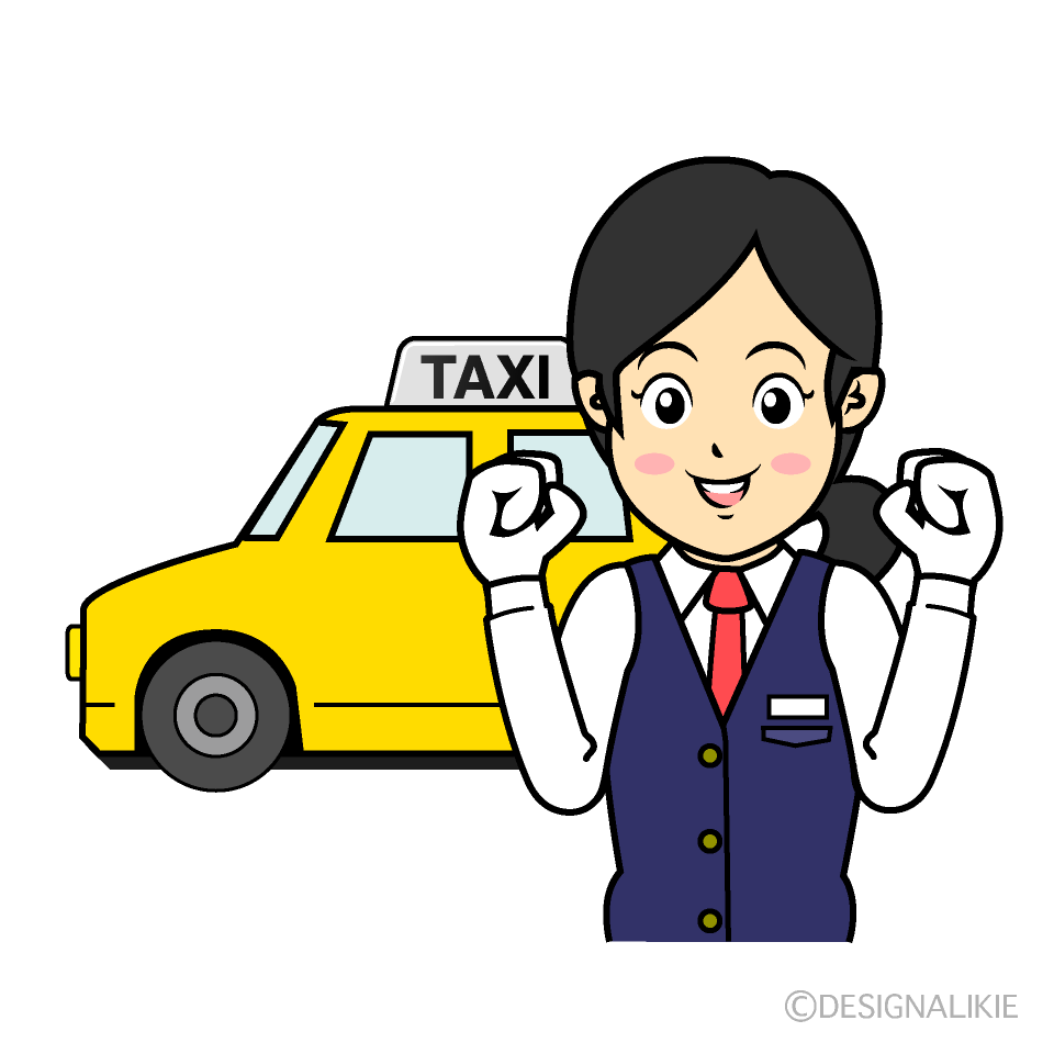 女性タクシードライバーイラストのフリー素材 イラストイメージ
