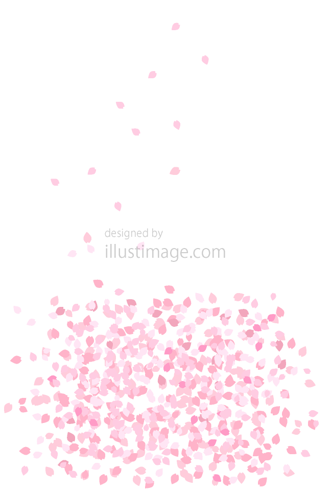 桜吹雪のメッセージカードイラストのフリー素材 イラストイメージ