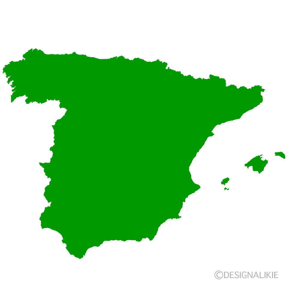スペインの地図シルエットの無料イラスト素材 イラストイメージ