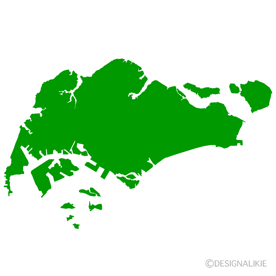 シンガポールの地図シルエットイラストのフリー素材 イラストイメージ