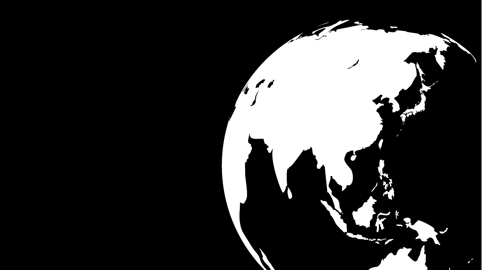 白黒シルエットの地球イラストのフリー素材 イラストイメージ