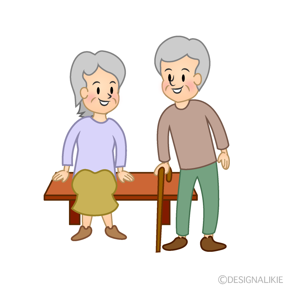 お爺さんとお婆さんの高齢者の無料イラスト素材 イラストイメージ
