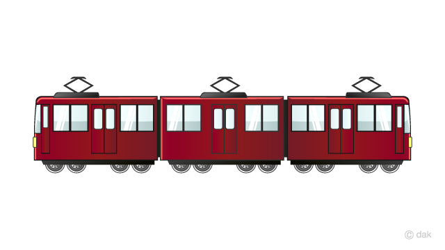3両編成の阪急電鉄電車イラストのフリー素材 イラストイメージ