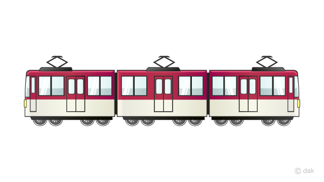 3両編成の近鉄電車イラストのフリー素材 イラストイメージ