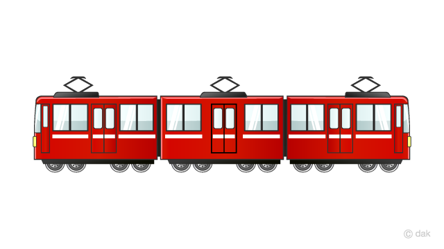 3両編成の京浜急行電車イラストのフリー素材 イラストイメージ