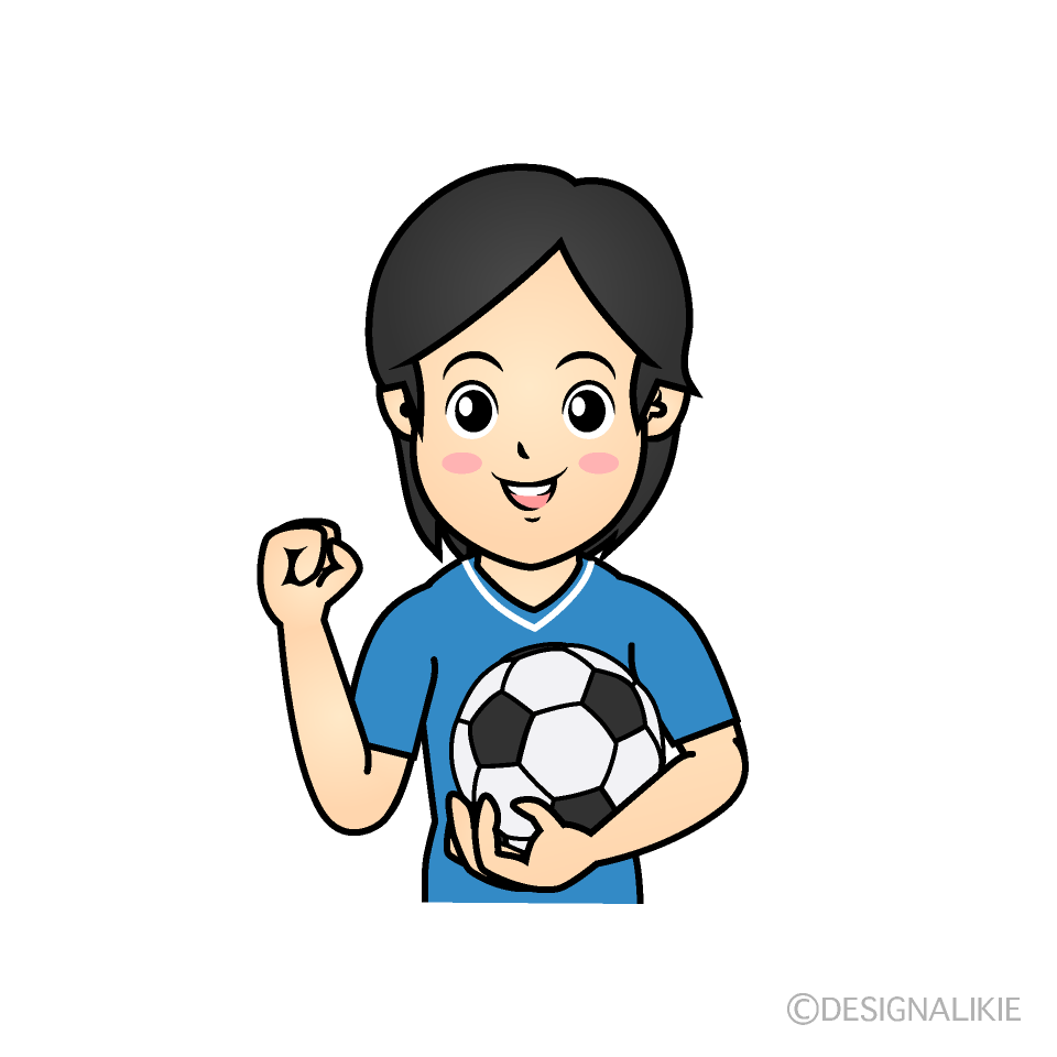 女子サッカー選手イラストのフリー素材 イラストイメージ