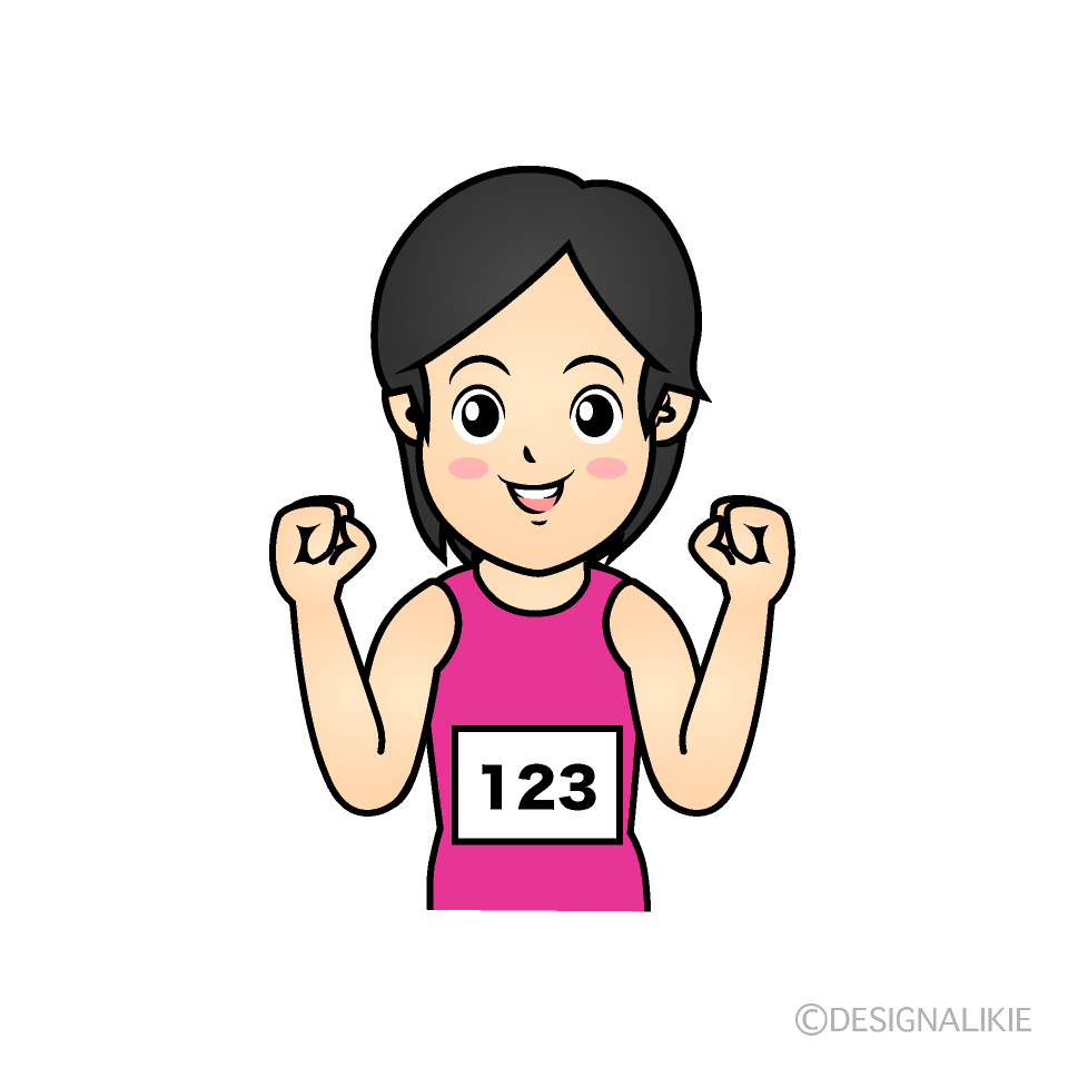 女子マラソン選手イラストのフリー素材 イラストイメージ