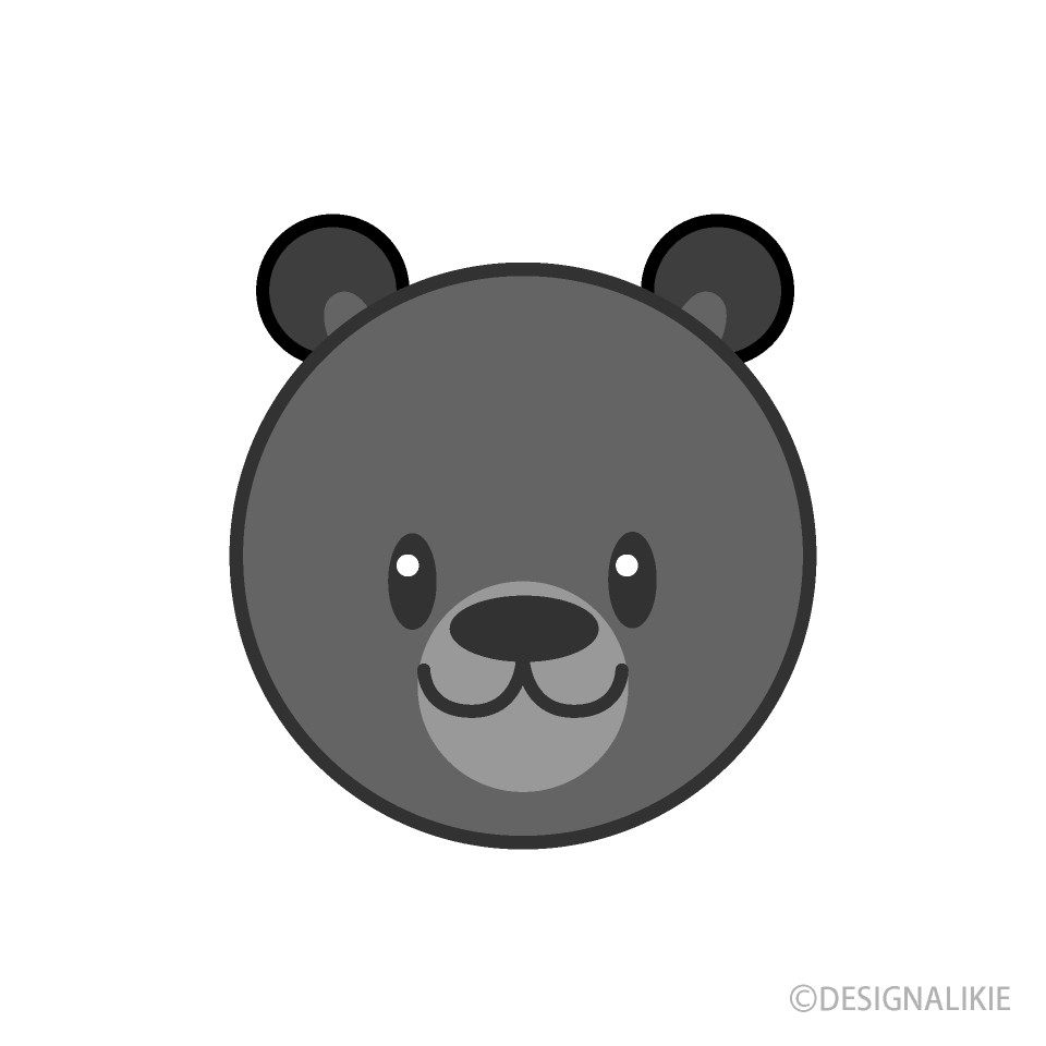 可愛いクマの顔イラストのフリー素材 イラストイメージ