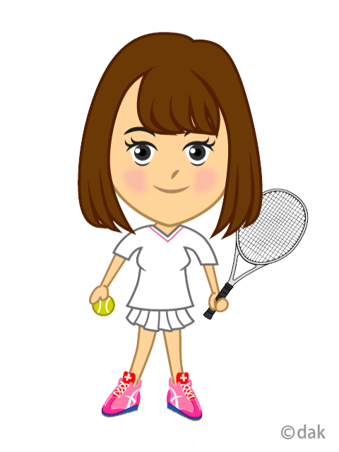 女子テニスプレヤーの似顔絵の無料イラスト素材 イラストイメージ