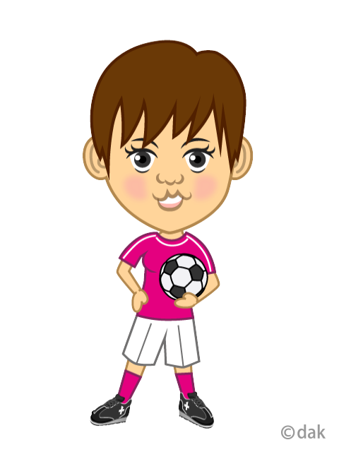 女子サッカー選手キャラクターイラストのフリー素材 イラストイメージ