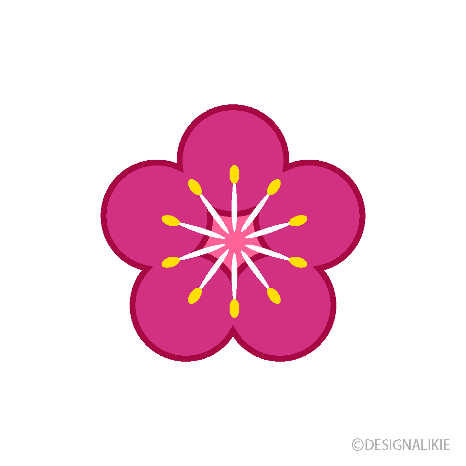 梅の花マークの無料イラスト素材 イラストイメージ