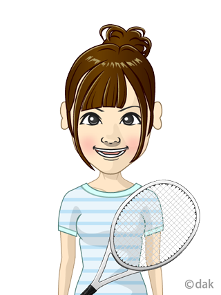 テニスプレヤーの女の子イラストのフリー素材 イラストイメージ