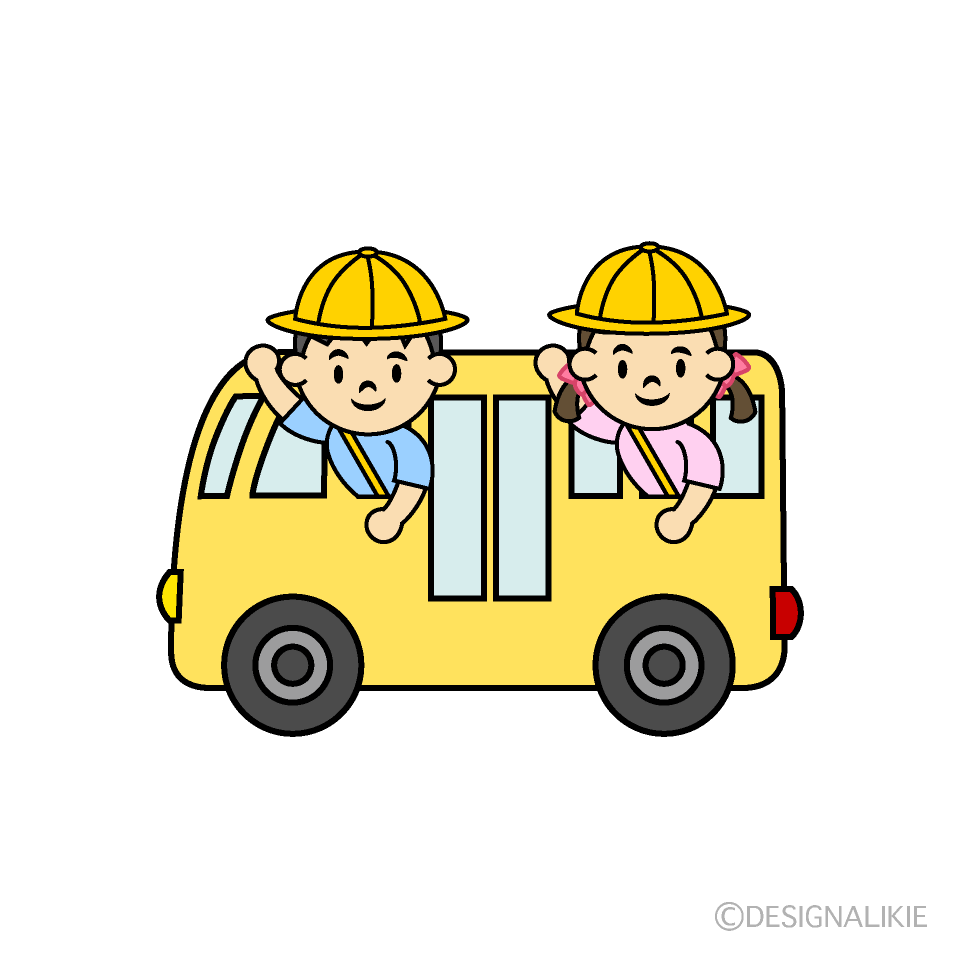 幼稚園の通学バスの無料イラスト素材 イラストイメージ