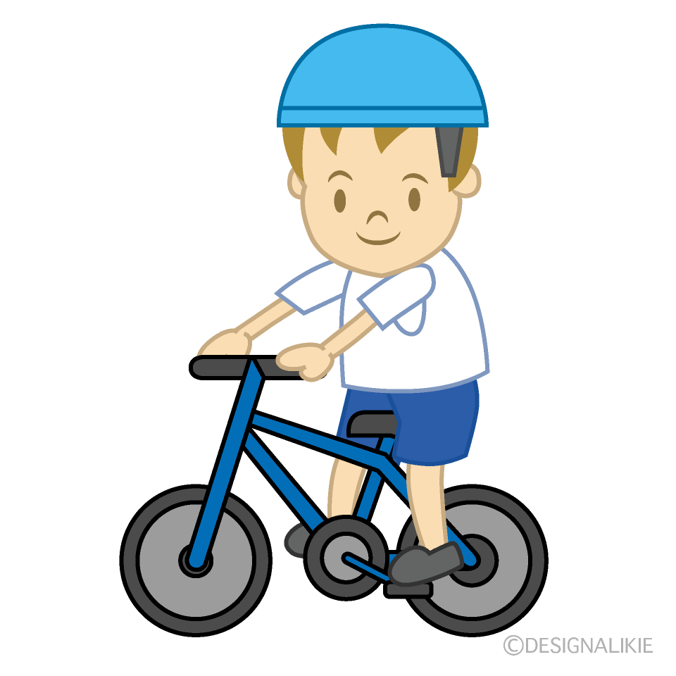 自転車に乗る男の子イラストのフリー素材 イラストイメージ