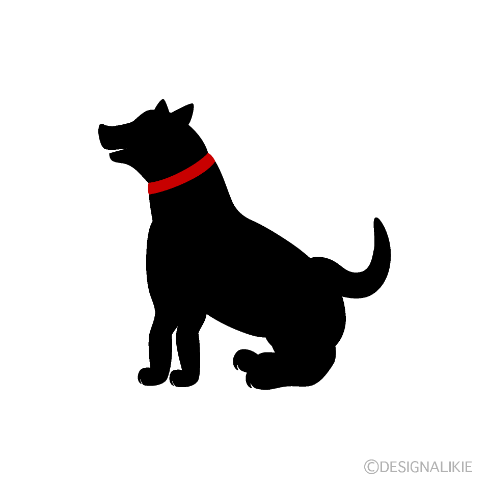 飼い犬シルエットイラストのフリー素材 イラストイメージ