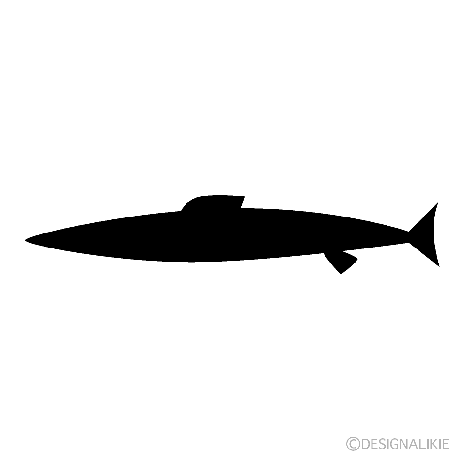 秋刀魚シルエットイラストのフリー素材 イラストイメージ