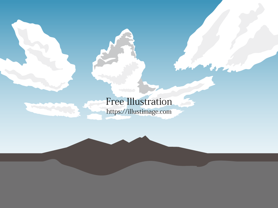 山脈と雲の無料イラスト素材 イラストイメージ