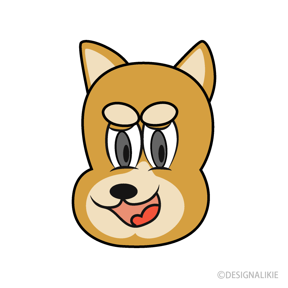 柴犬キャラクターの顔イラストのフリー素材 イラストイメージ