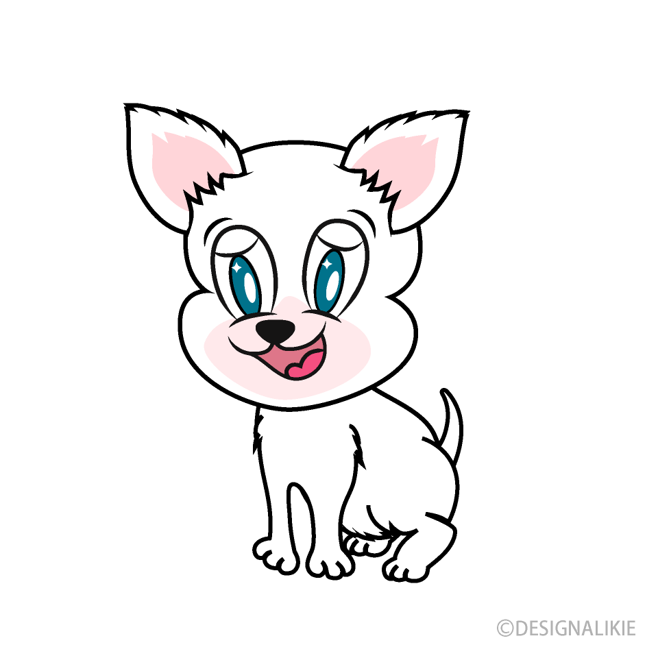チワワの犬キャラクターイラストのフリー素材 イラストイメージ