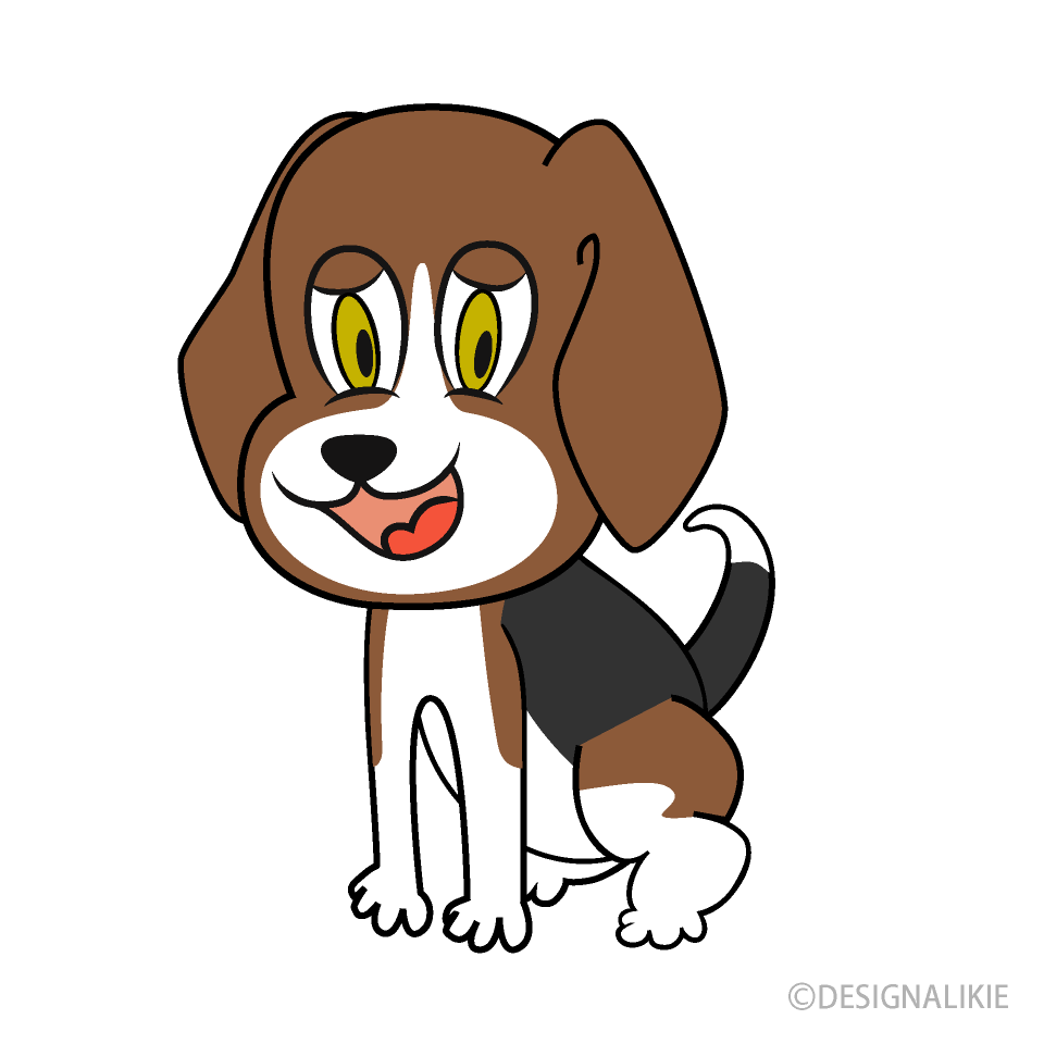 ビーグル犬キャラクターイラストのフリー素材 イラストイメージ