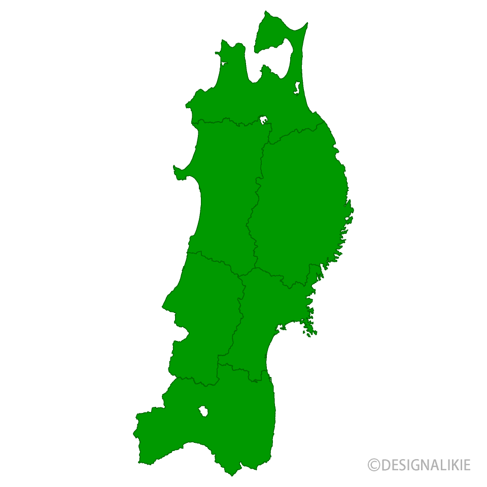 東北地方地図の無料イラスト素材 イラストイメージ