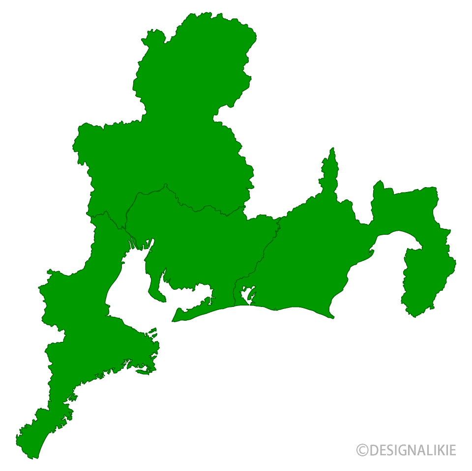 東海4県地図イラストのフリー素材 イラストイメージ