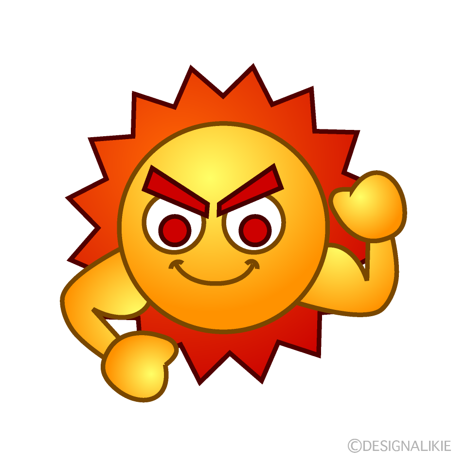 真夏の太陽イラストのフリー素材 イラストイメージ