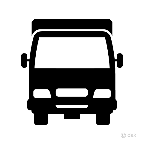 トラック自動車の正面イラストのフリー素材 イラストイメージ