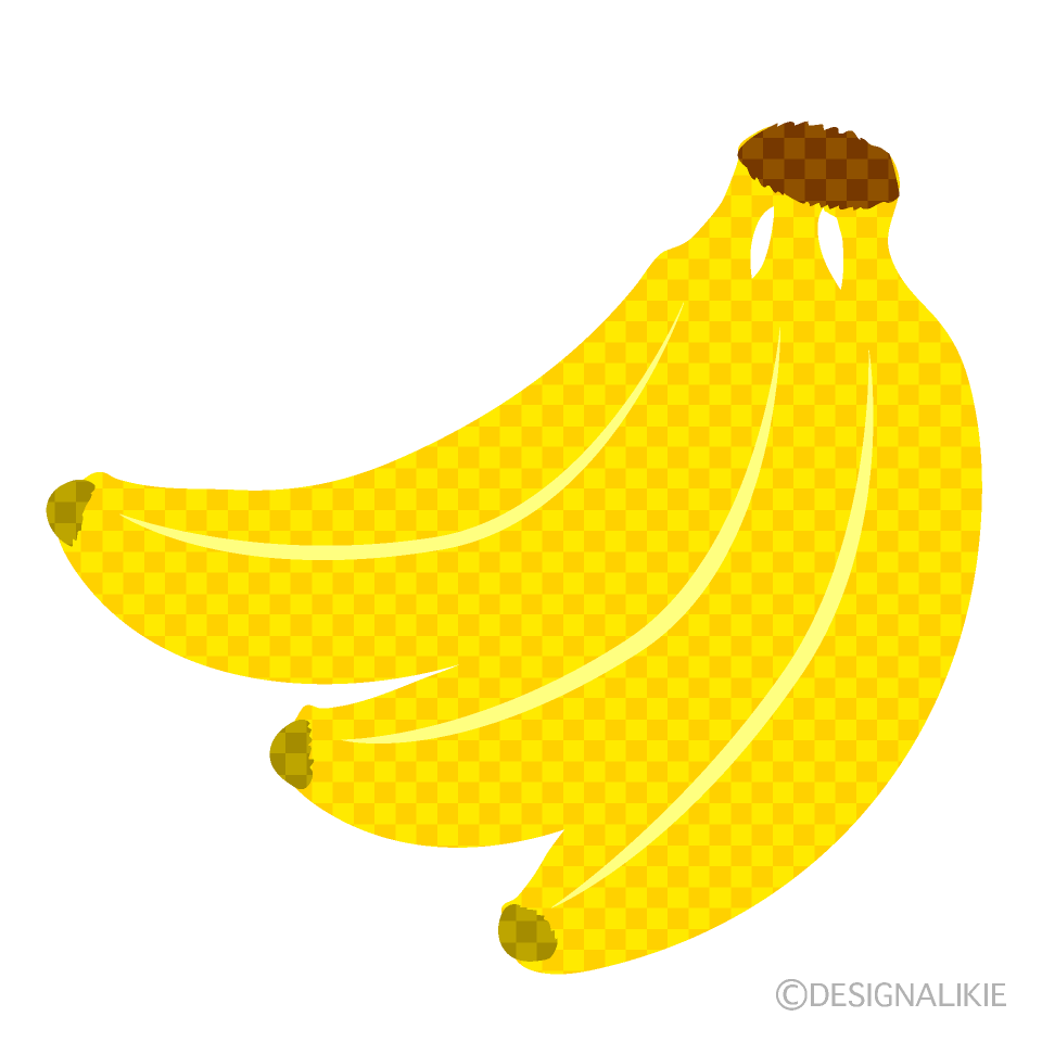 房のバナナ チェック柄 イラストのフリー素材 イラストイメージ