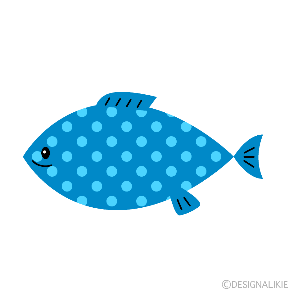 水玉の魚イラストのフリー素材 イラストイメージ