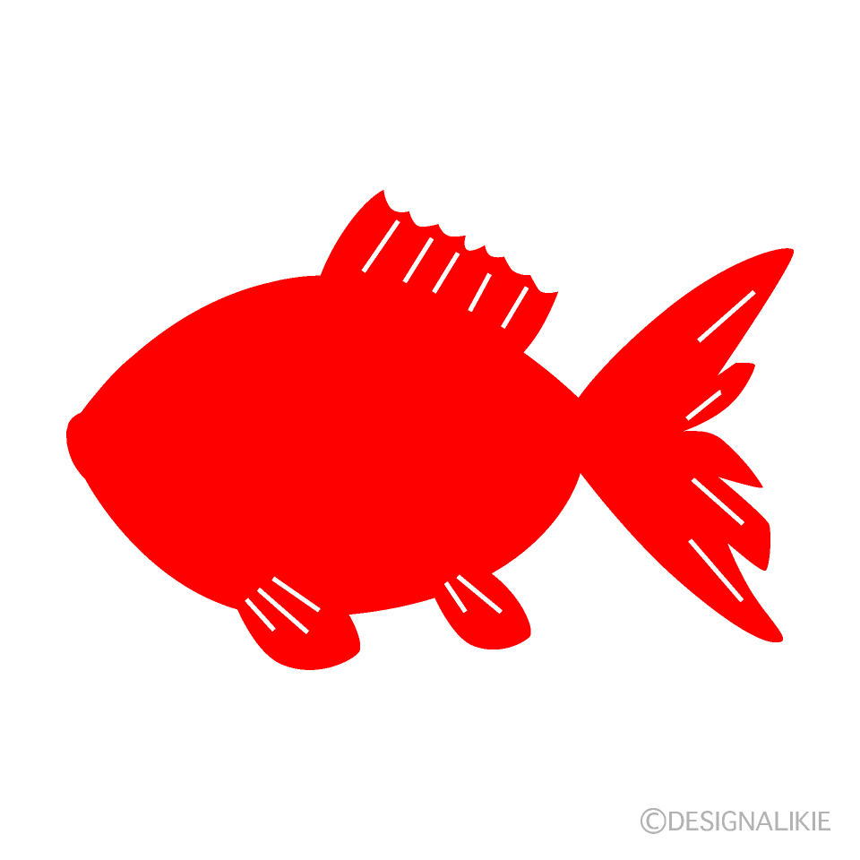 赤色シルエットの金魚