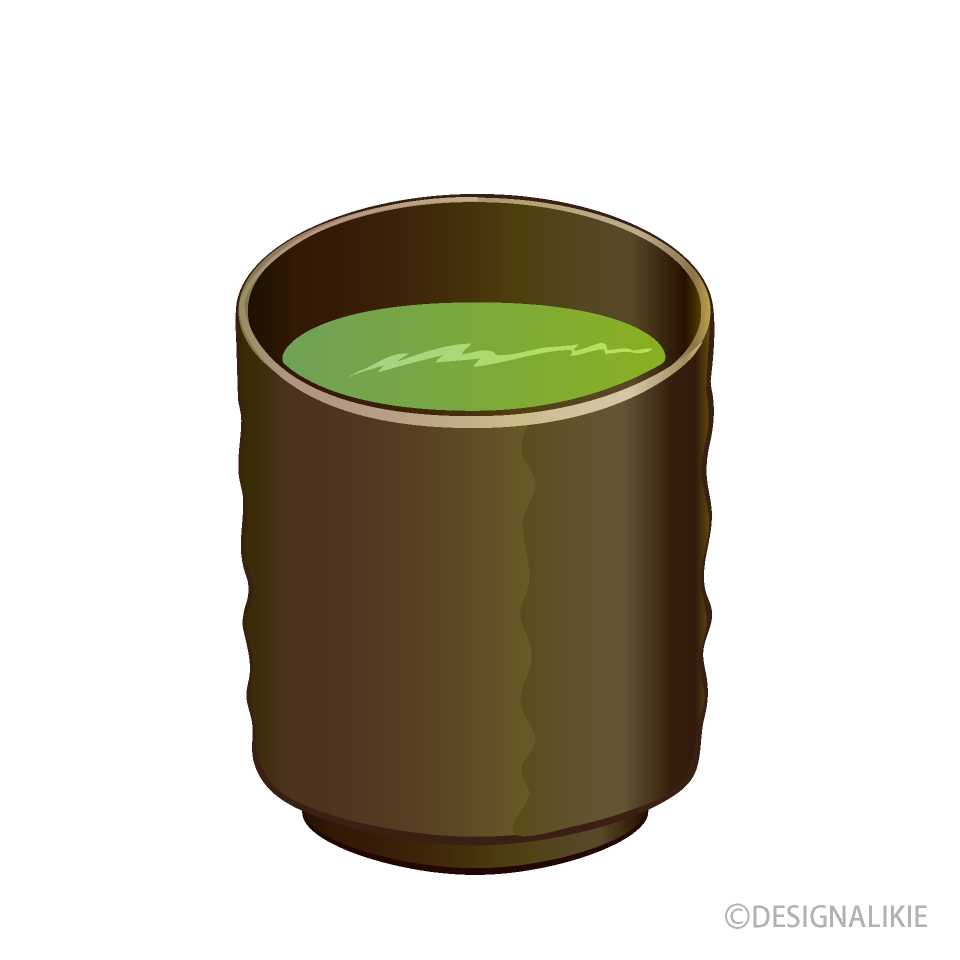 湯呑みの緑茶の無料イラスト素材 イラストイメージ