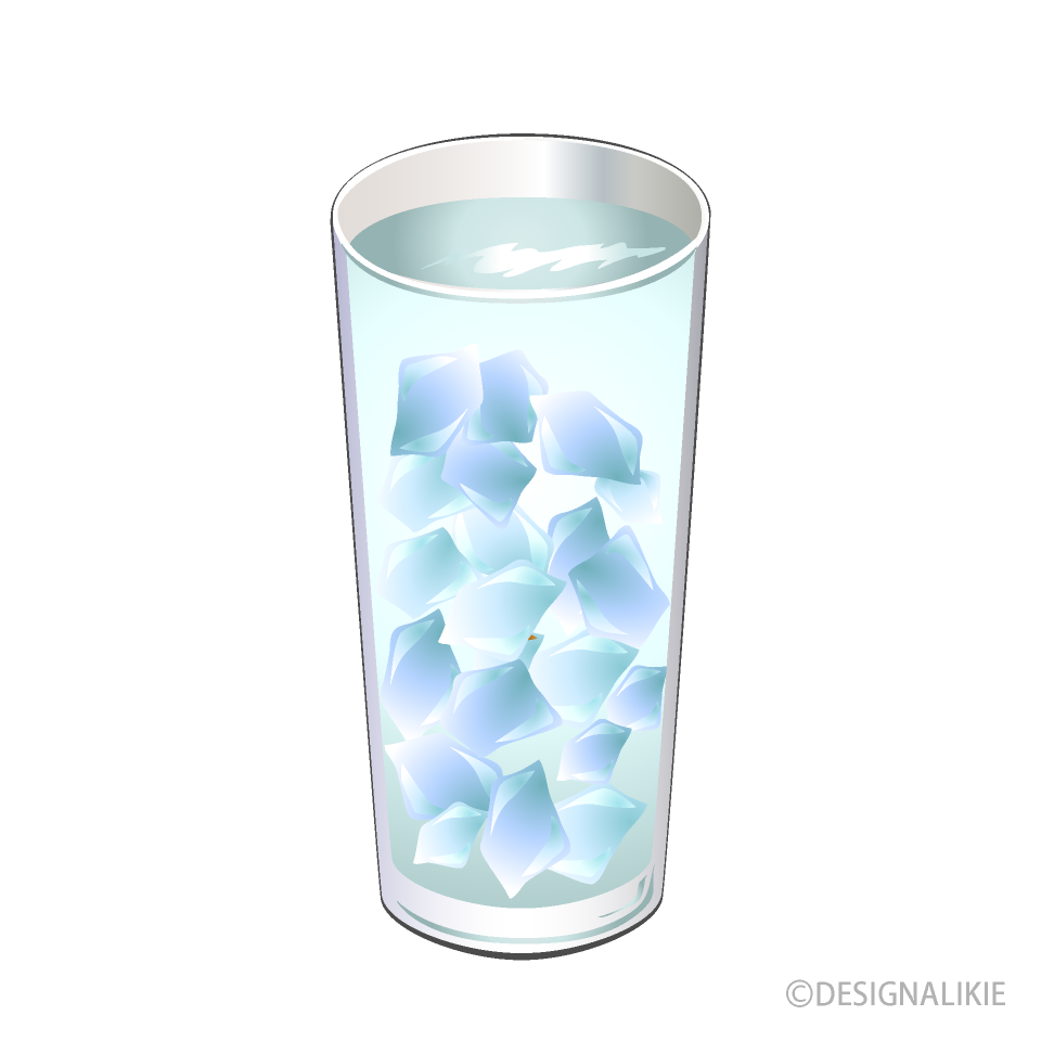 氷の水グラスイラストのフリー素材 イラストイメージ