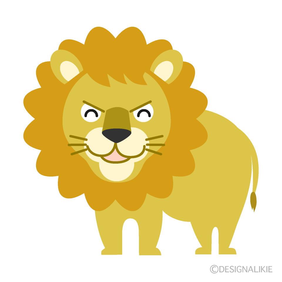 笑うライオンの無料イラスト素材 イラストイメージ