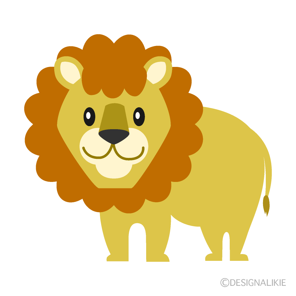 シンプルなライオンの無料イラスト素材 イラストイメージ