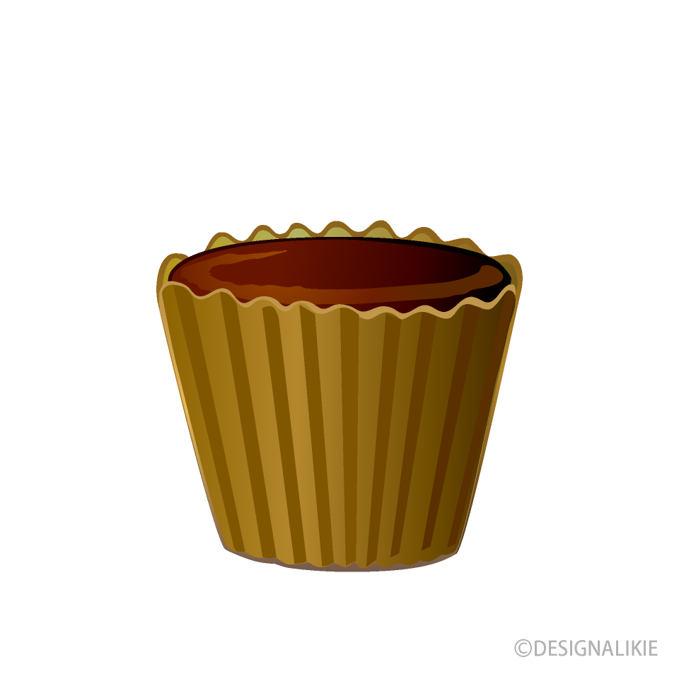 チョコレートカップケーキイラストのフリー素材 イラストイメージ