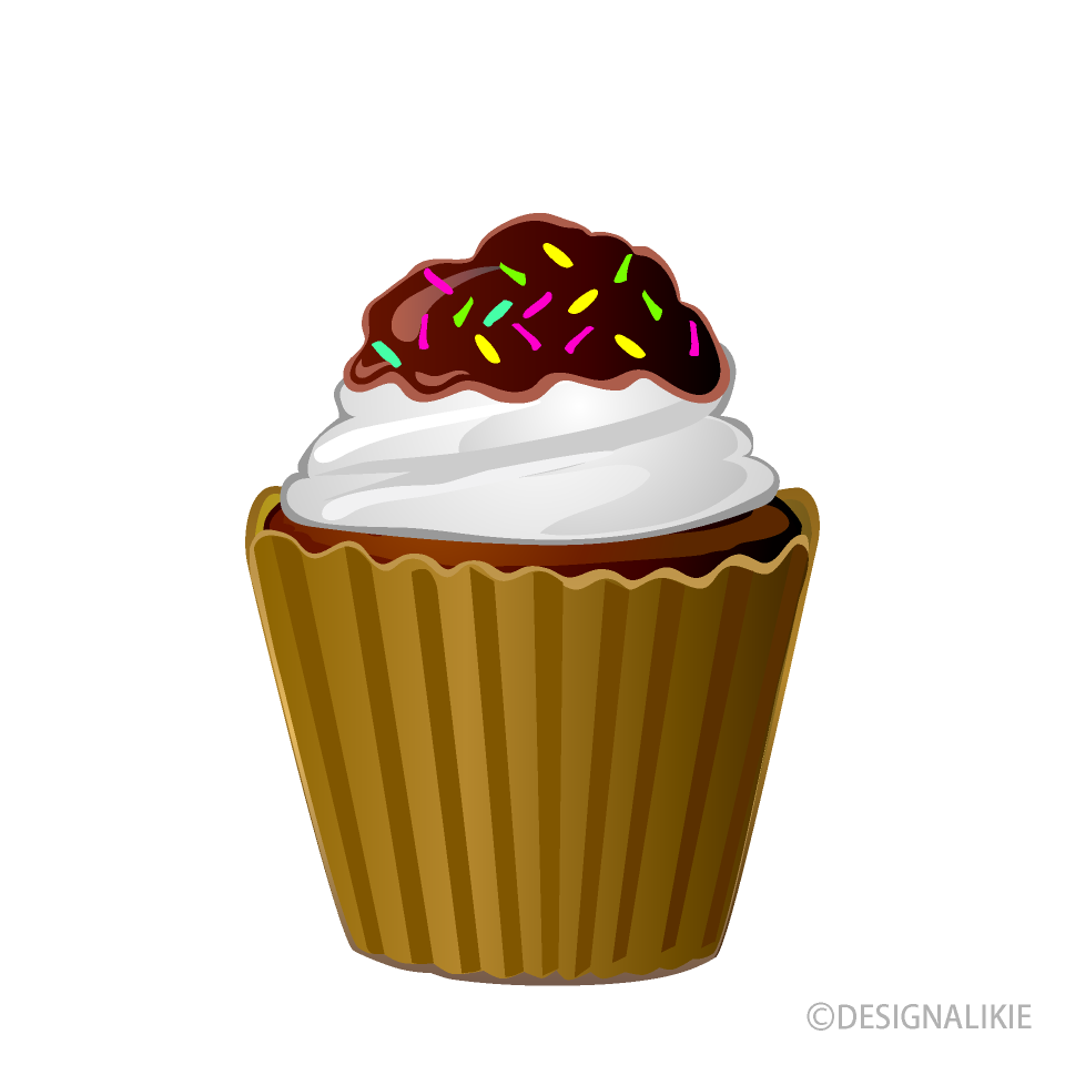 チョコレートのホイップカップケーキイラストのフリー素材 イラストイメージ