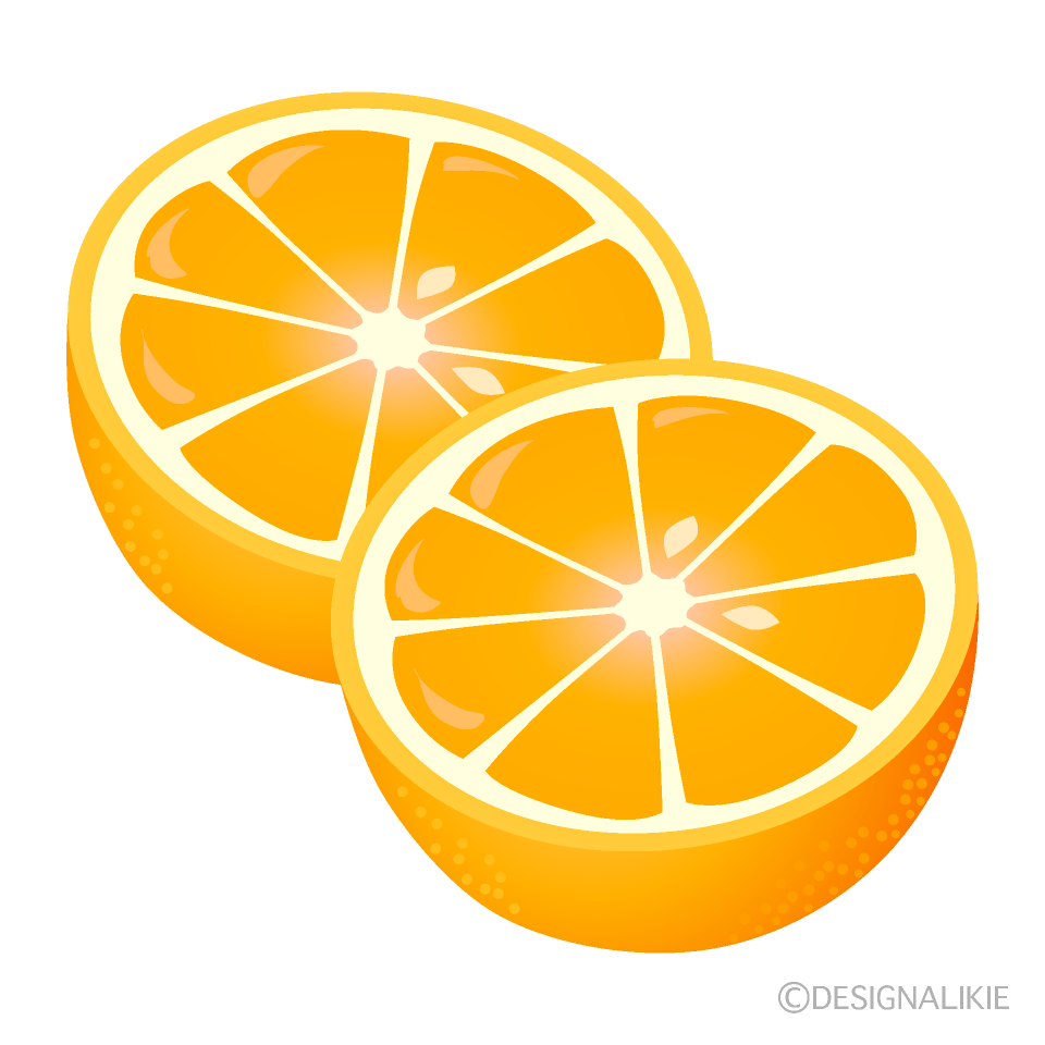カットオレンジイラストのフリー素材 イラストイメージ